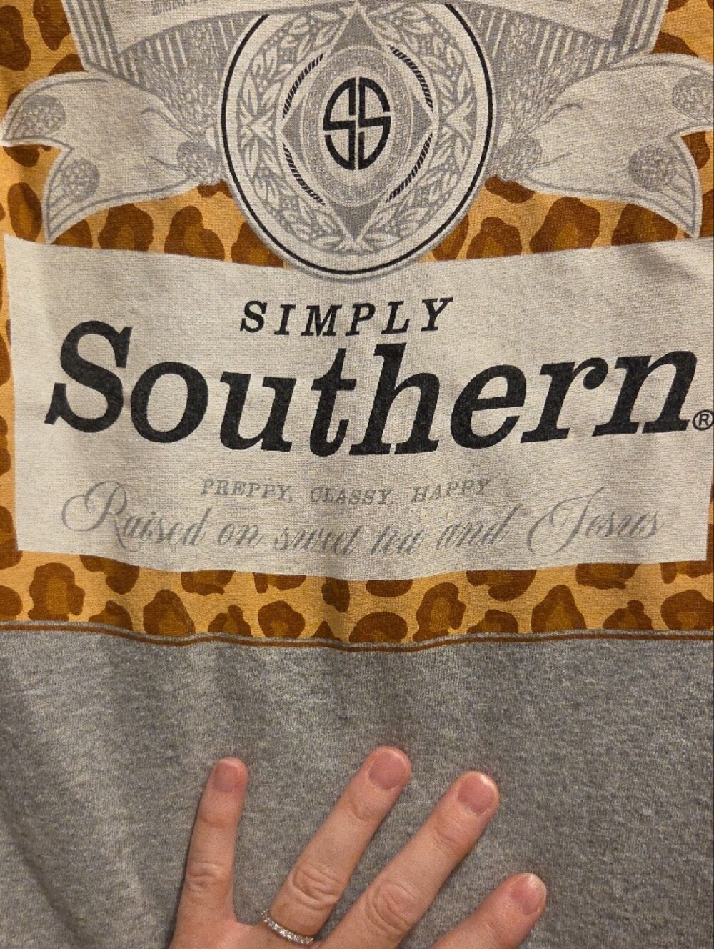 Simply Southern Women's Long Sleeve Crewneck Shirt - Heather Gray - Picture 4 of 5